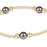 Purpose Pearl Dark grey 6mm Dignity Gold Bracelet