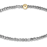 Extends Classic Silver Faceted Hematite 2mm Bracelet