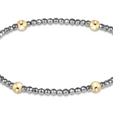 Extends Presence Silver Faceted Hematite 2mm Bracelet