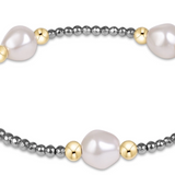 Extends Purpose Admire Pearl 8mm Silver Faceted Hematite Bracelet
