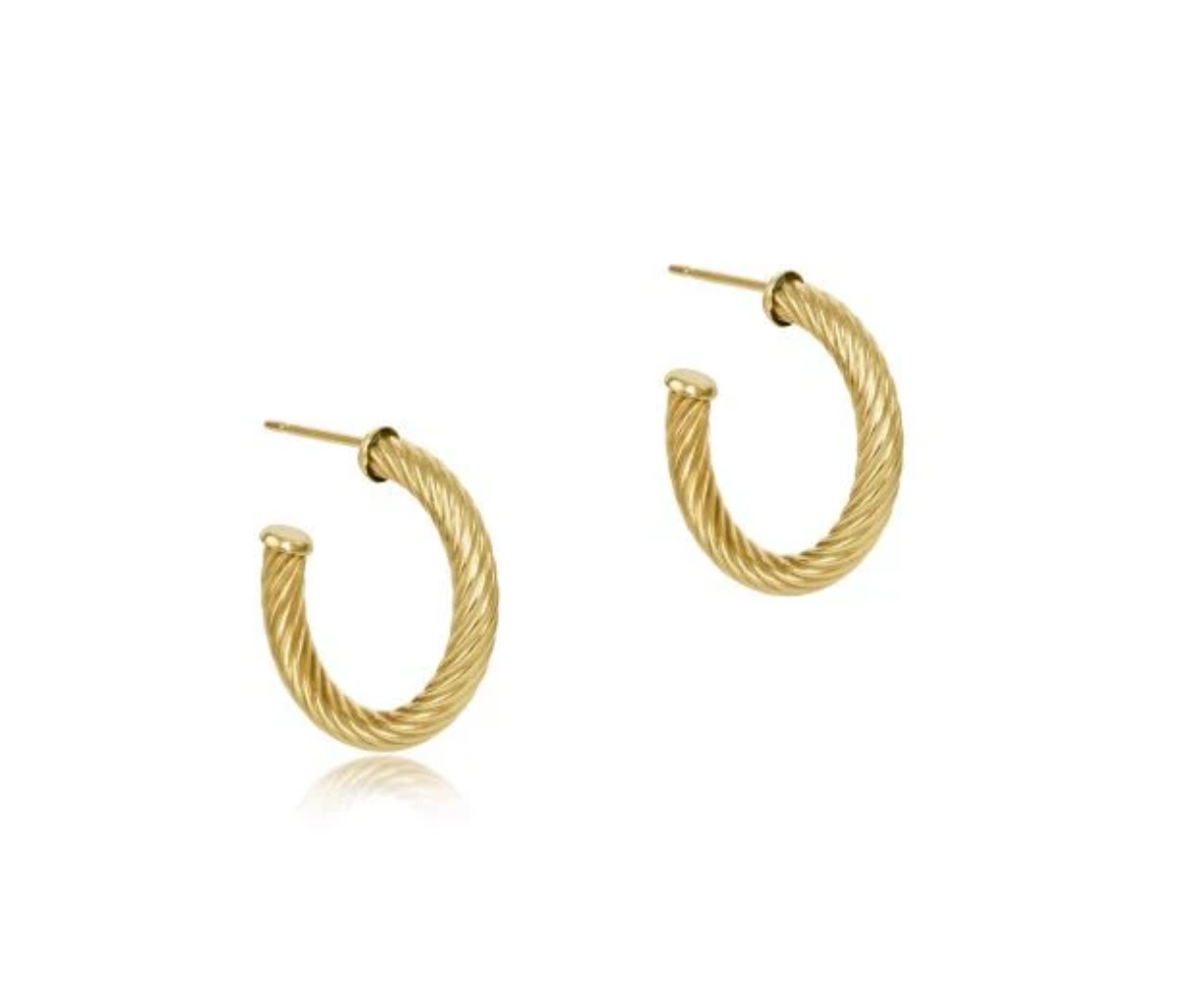 Enewton Round Textured Twist Hoops