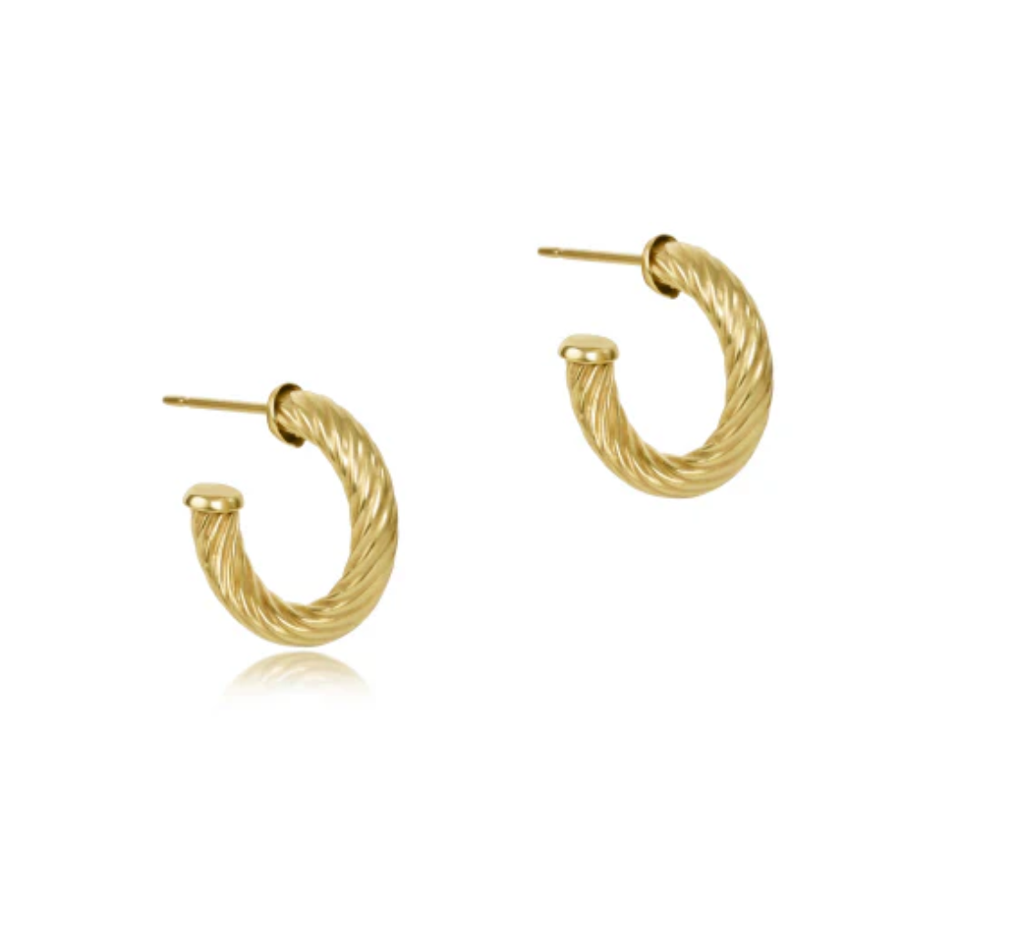 Enewton Round Textured Twist Hoops