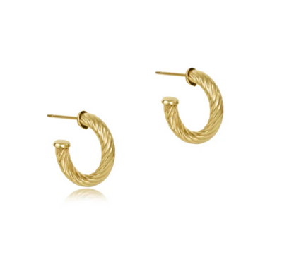 Enewton Round Textured Twist Hoops