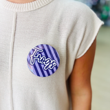 "Frogs" Purple Striped Button