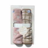 Stork & Wavy Plaid Burp Cloths Set of 2