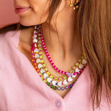 Natalie Pink Multi-Colored Beaded Necklace