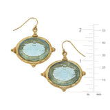 Susan Shaw: Aqua Venetian Glass Bee Intaglio Earrings