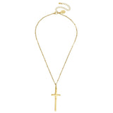 Susan Shaw: Dainty Elongated Cross Necklace