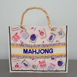 Mahjong Beaded tote