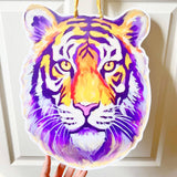 Purple and Gold Tiger Head Door Hanger-Louisiana Football