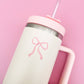 Cream & Pink Bow 40oz Tumbler