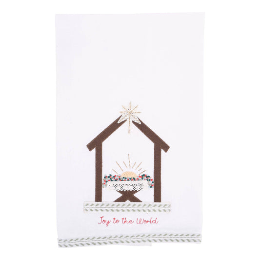 Joy to The World Nativity Tea Towel