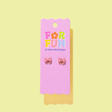 Lillian Pink Bow Stud Earrings