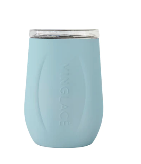 Cool Blue Stemless Wine Glass