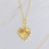 Initial Heart Necklace: K