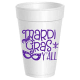 Mardi Gras Y'all Styrofoam Cups