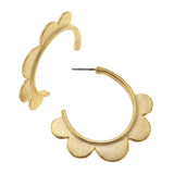 Susan Shaw: Gold Scallop Hoop Earrings