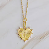 Initial Heart Necklace: K