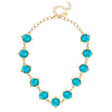 Susan Shaw: Aqua Round Crystal Choker Necklace