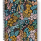 Black Floral Spiral Lined Notebook 8.5x11in.