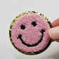 Smilie Face Chenille Patches- Pink