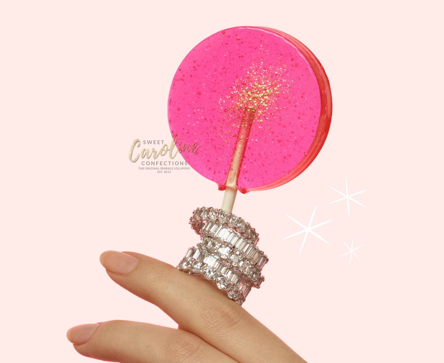 Pink and Gold Lollipops, Watermelon Flavor