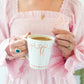 Pink French Bows Watercolor Latte Mug