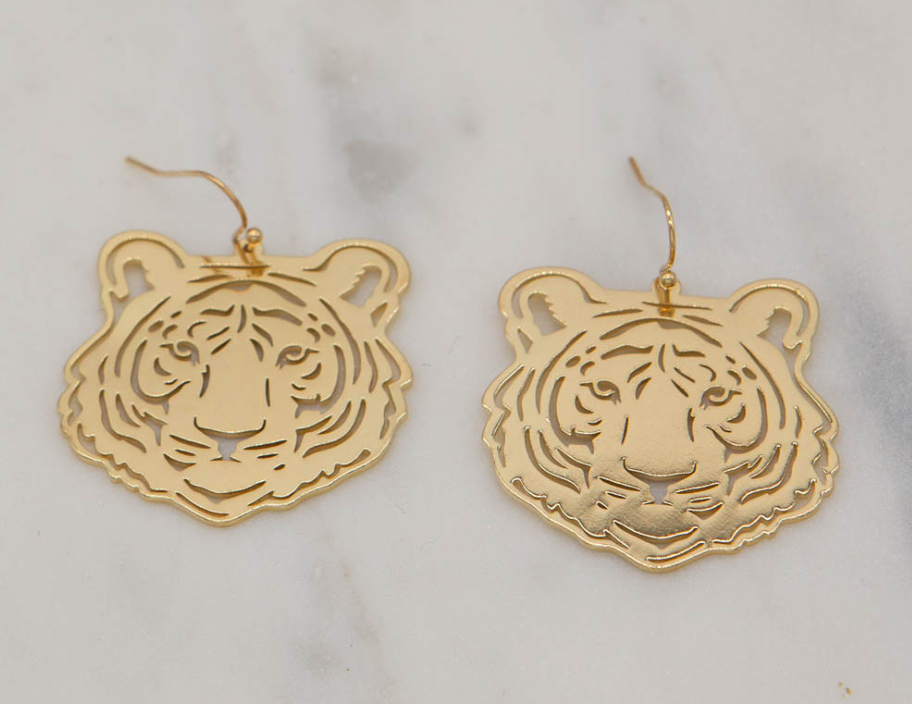 Tiger Face Earrings
