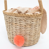 Gingham Bunny Straw Bag