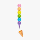 Rainbow Scoops Vanilla Scented Stacking Erasable Crayons