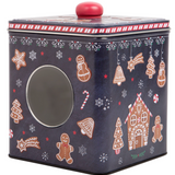 VINTAGE GINGERBREAD SQUARE BOX WITH WINDOW