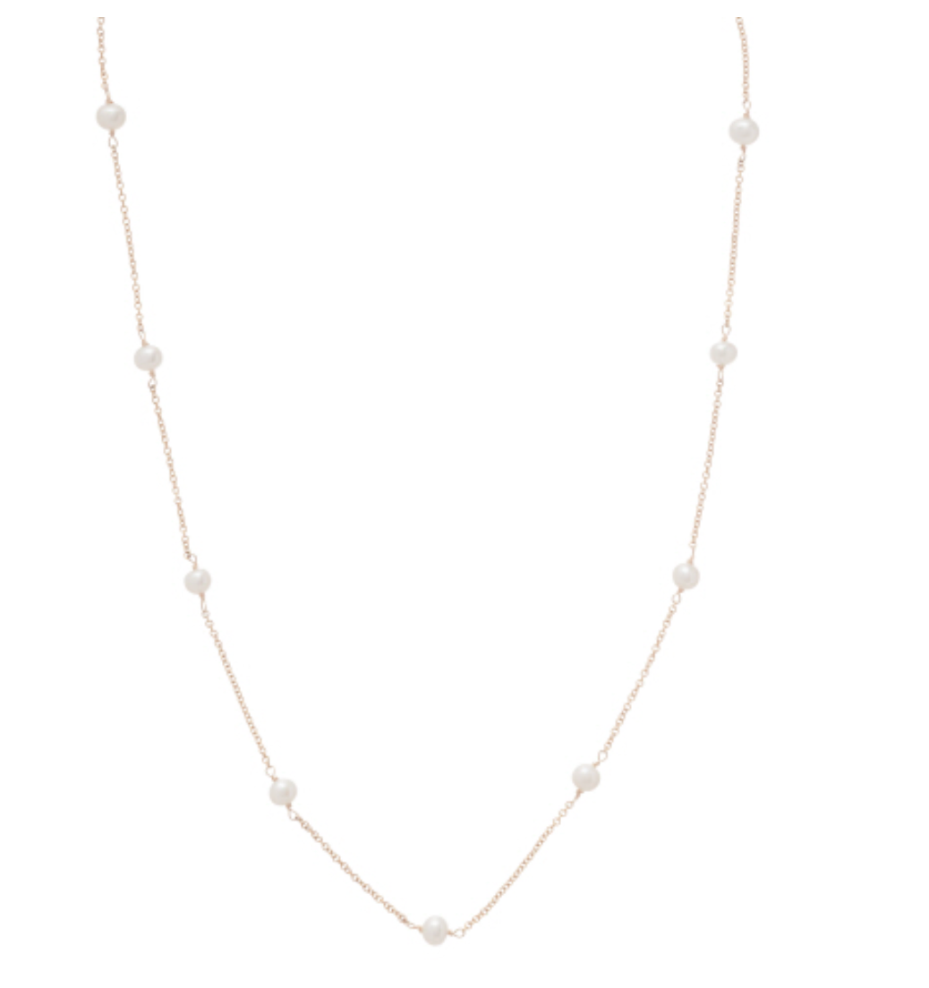 17" choker simplicity chain gold - 4mm pearl