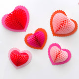 Honeycomb Scalloped Hearts (Set of 5)