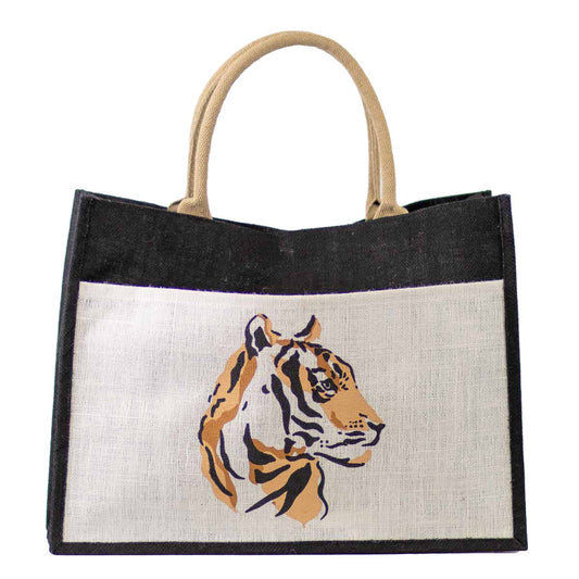 Tiger Pride Jute Pocket Tote