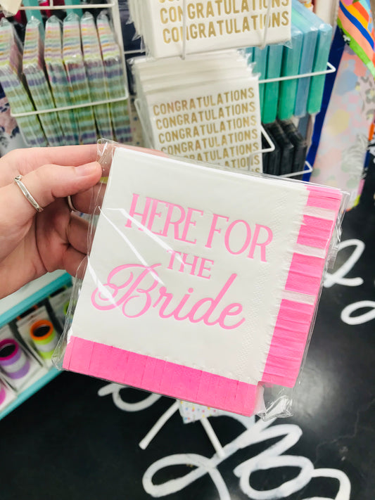 Here for the bride napkins