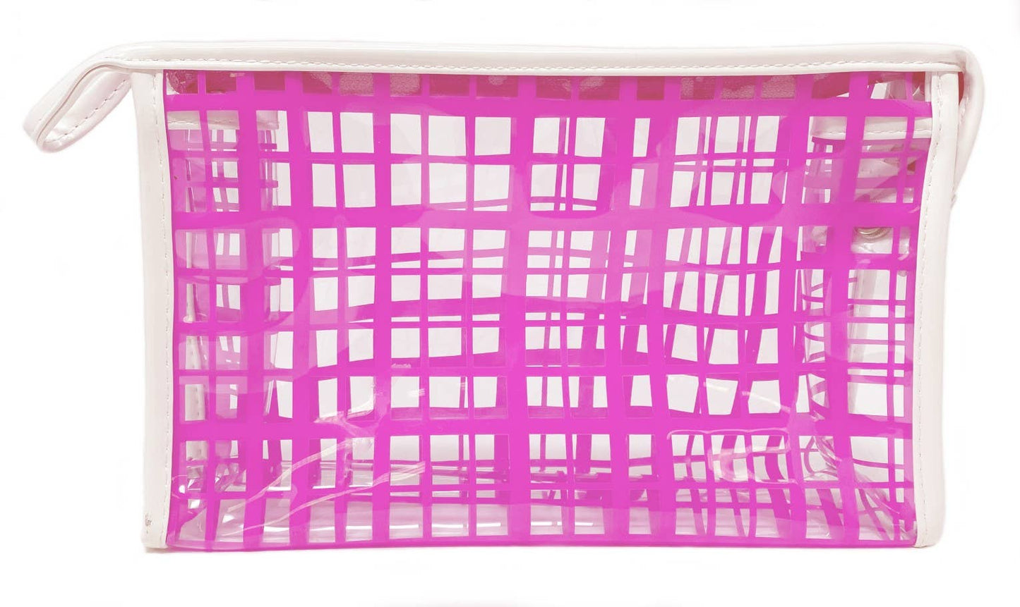 YOUZEY - Pink Grid Cosmetic Bag